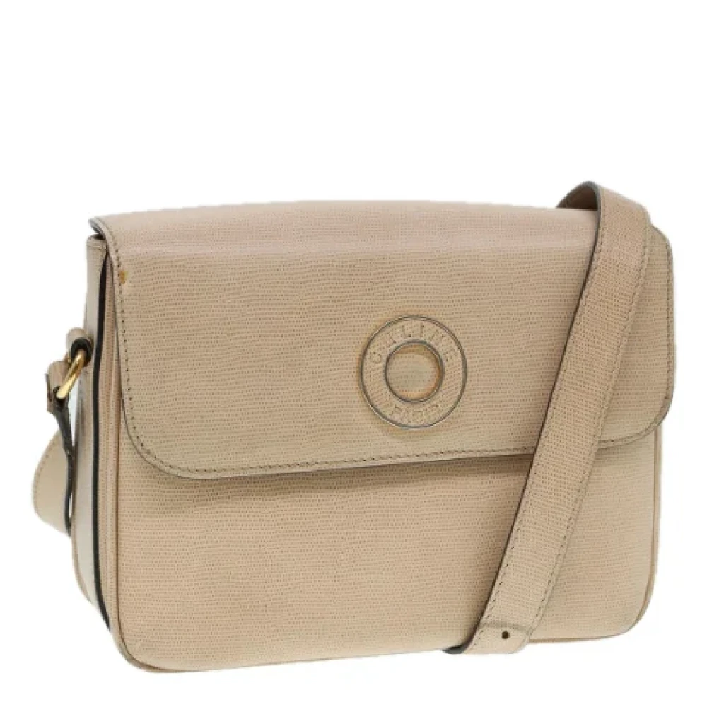 Celine Vintage Pre-owned Leather shoulder-bags Beige Dames