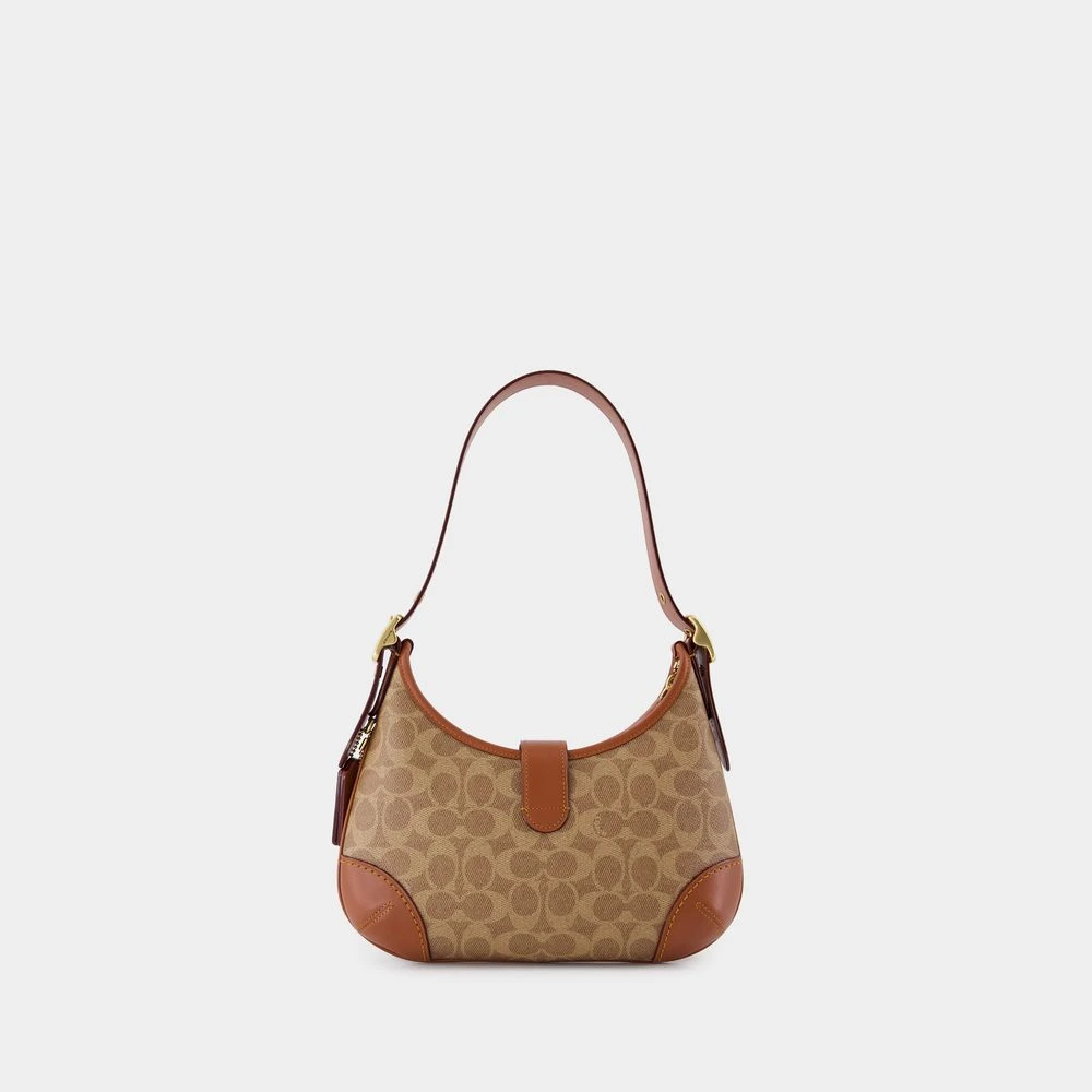Coach Bruine Canvas Hobo Tas Brown Dames