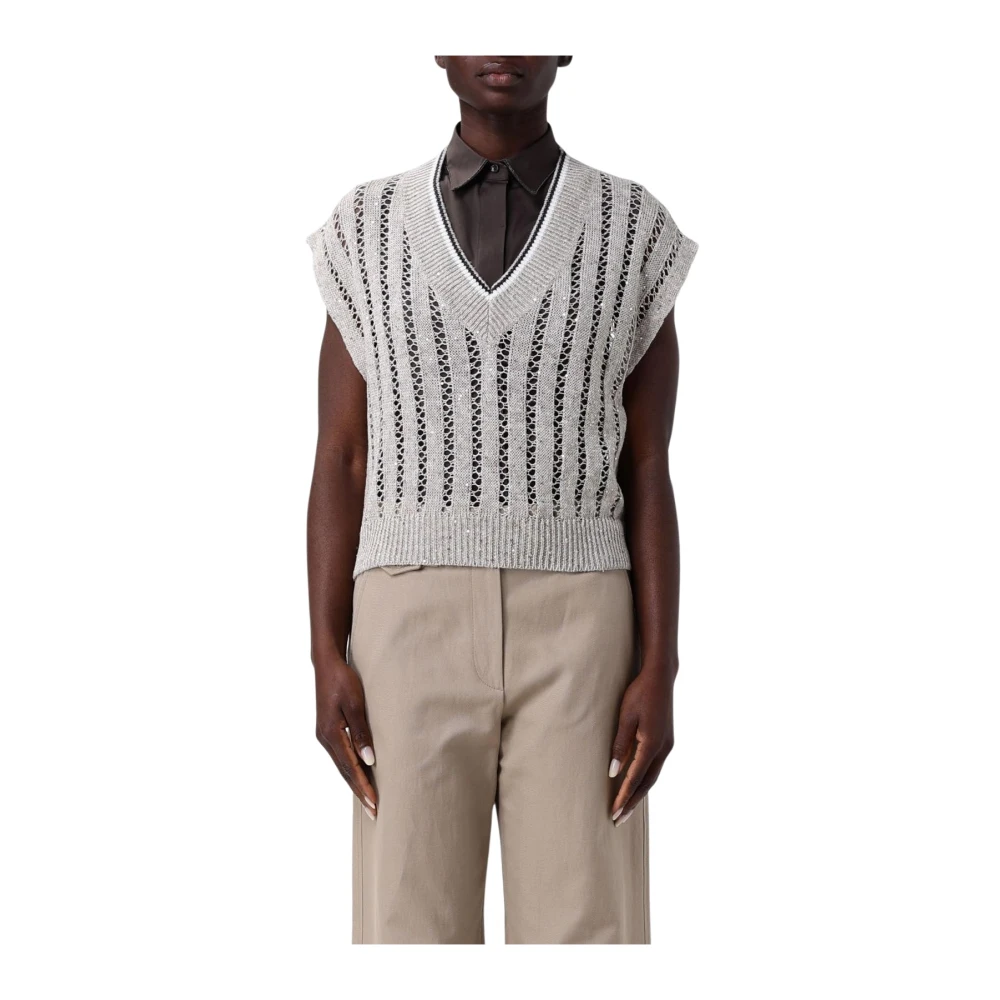 Knitwear > V-neck Knitwear - - Brunello Cucinelli - Modalova