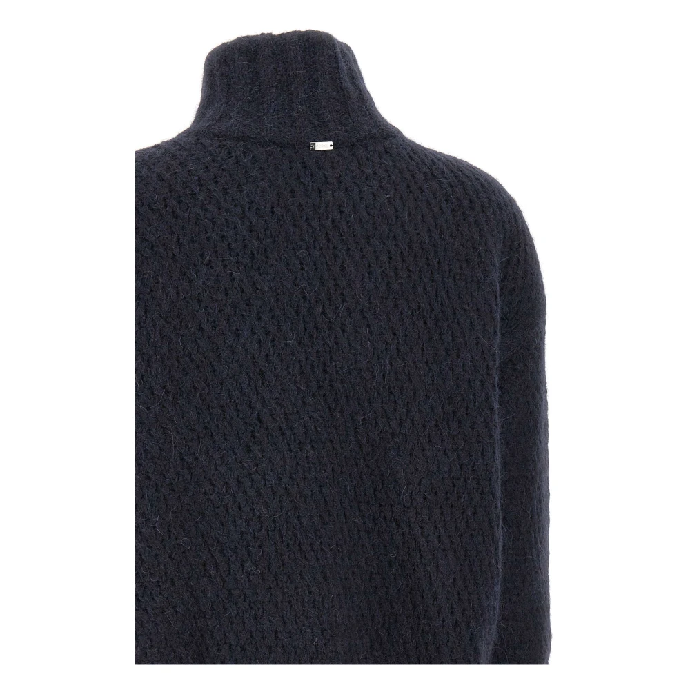 Herno Zachte Wol Alpaca Trui Navy Blauw Blue Dames