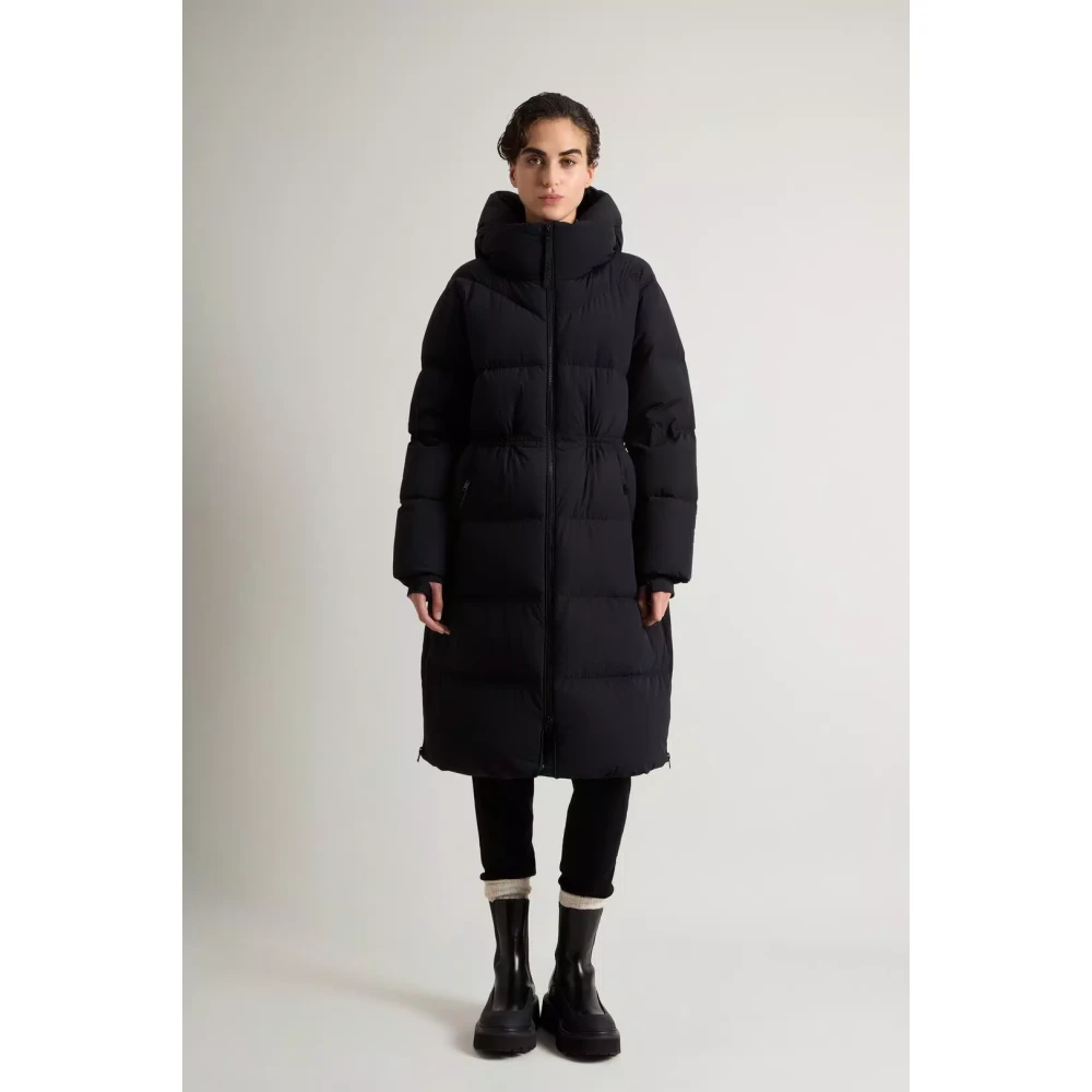 Woolrich Aurora Long Down Stretch Parka Black Dames