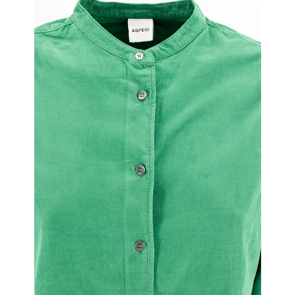 Aspesi Groen Gestreepte Velvet Blouse Green Dames