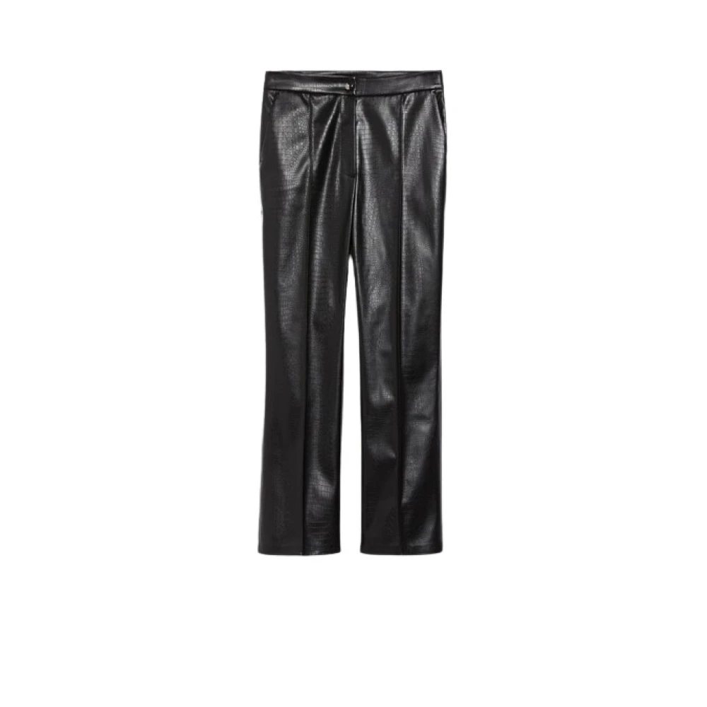 Max Mara Leather Trousers Black Dames