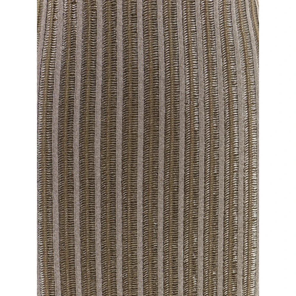 Tom Ford Geribbelde Wollenmix Lurex Jurk Green Dames