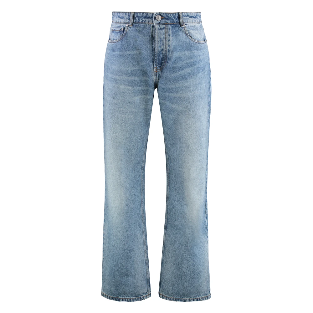 Ami Paris Straight-leg Jeans met Contraststiksels Blue Heren