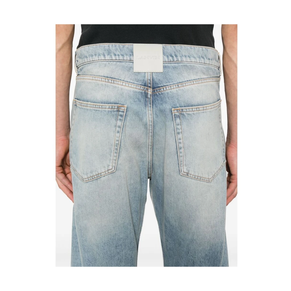 Lanvin Lichtblauwe Klassieke Knoopsluiting Jeans Blue Heren