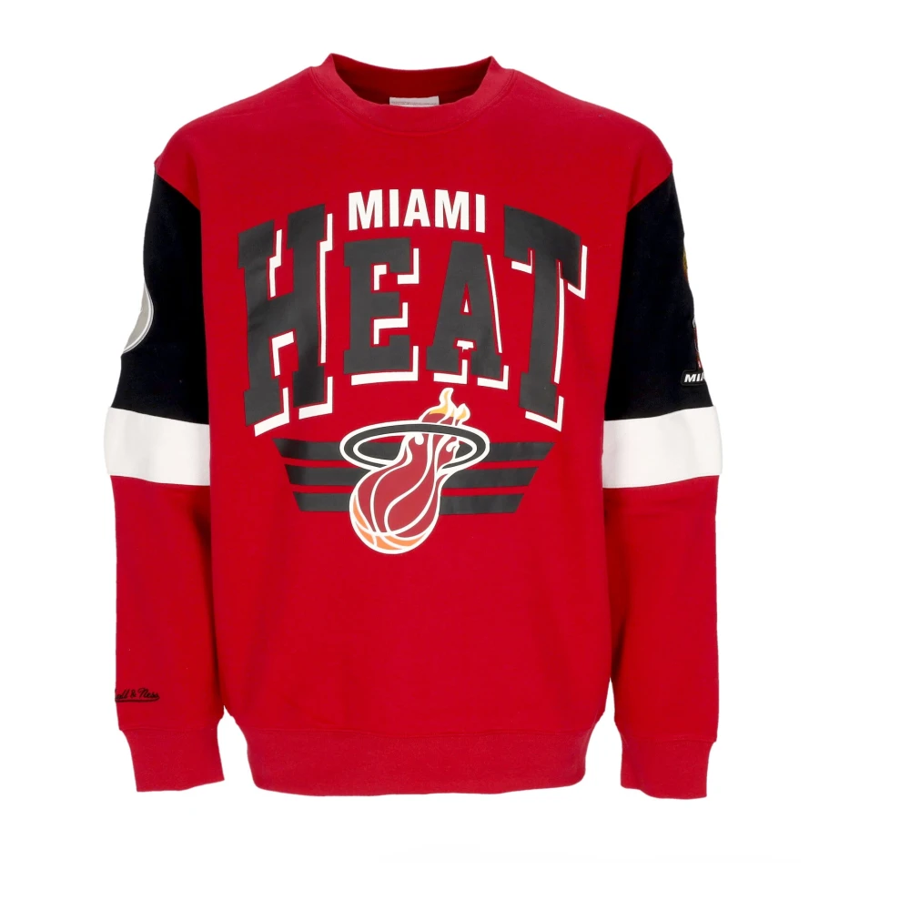 Mitchell & Ness Miami Heat NBA Crewneck Sweatshirt Red Heren