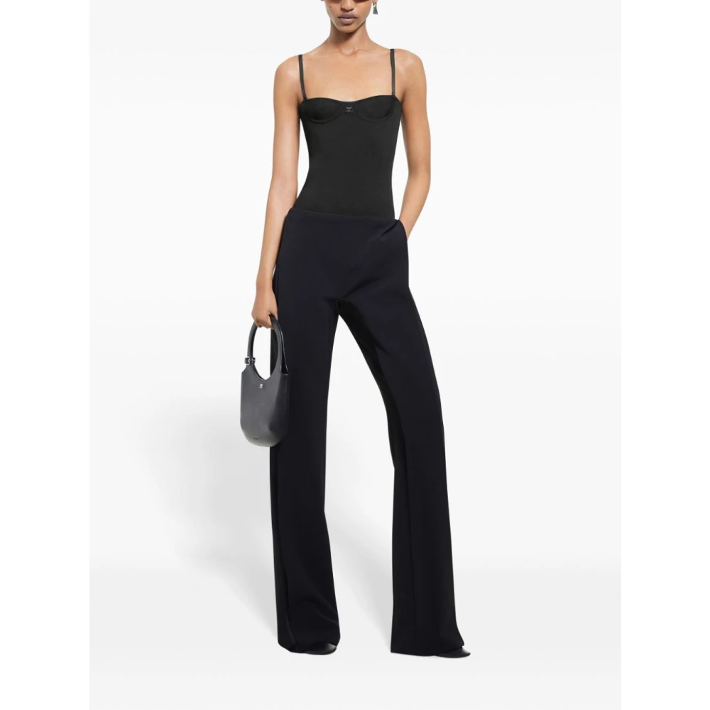 Courrèges Zwarte Gelaagde Broek met Paneeldetails Black Dames