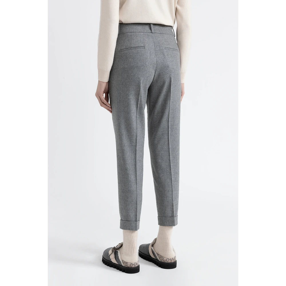 PESERICO Wollen en kasjmier flanellen broek Gray Dames