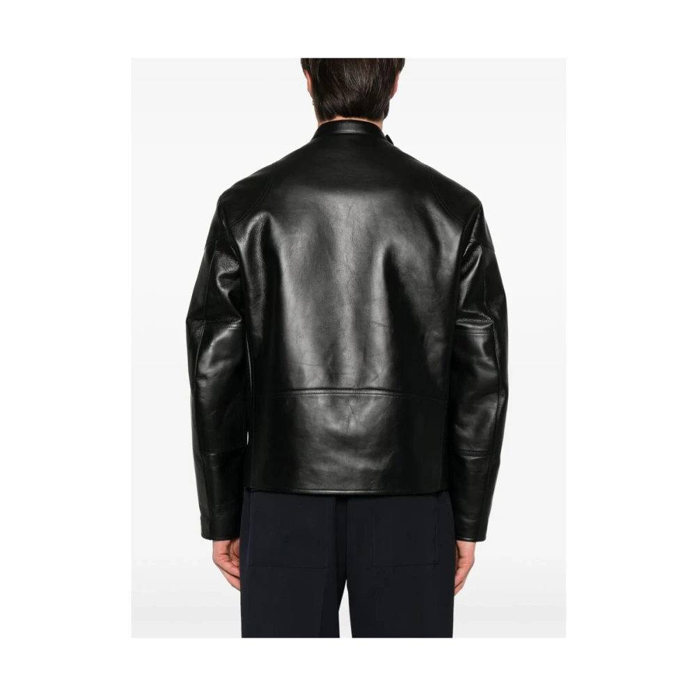 Jil Sander Zwart rits-voorzijde buitenkleding met zakken Black Heren