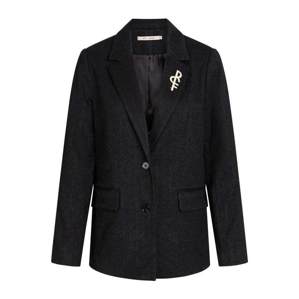 RUE de Femme Stijlvolle Zwarte Blazer voor Werk Black Dames