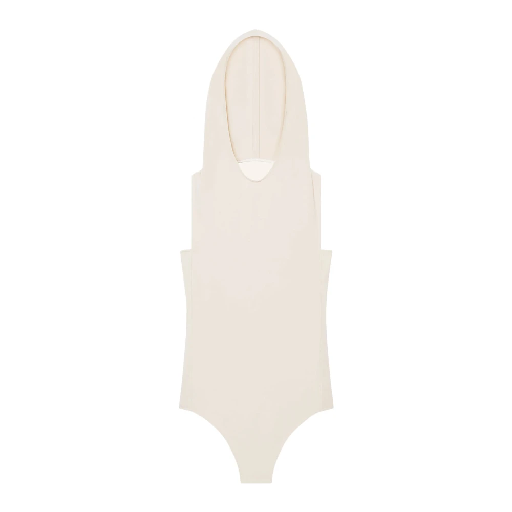 Courrèges Hooded bodysuit met modern design Beige Dames