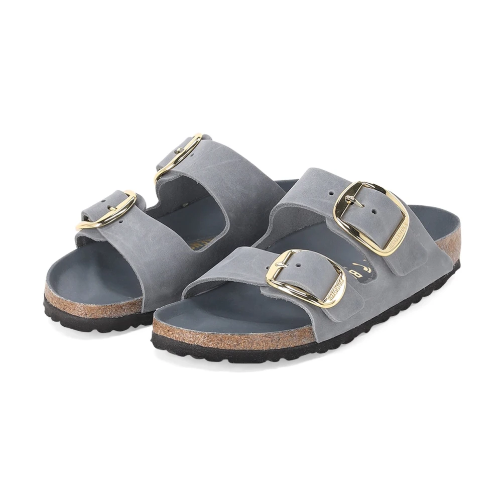 Birkenstock Women's Gray Sliders, 8 Uk, Arizona Big Buckle