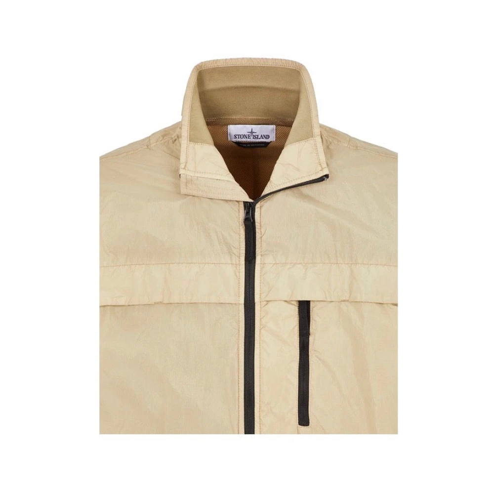 Stone Island Gekreukelde Reps Nylon Blouson Beige Heren