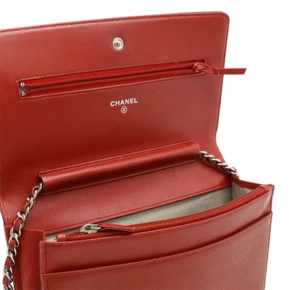 Chanel Vintage Pre-owned Leather shoulder-bags Red Dames
