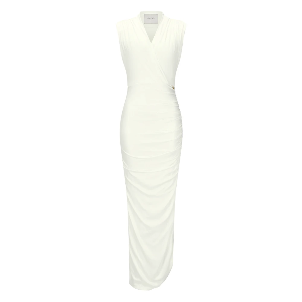 Nicowa Maxi-jurk Micate gedrapeerd ontwerp White Dames