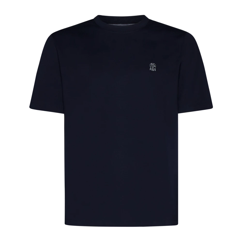 BRUNELLO CUCINELLI Blauwe T-shirts en Polos Blue Heren
