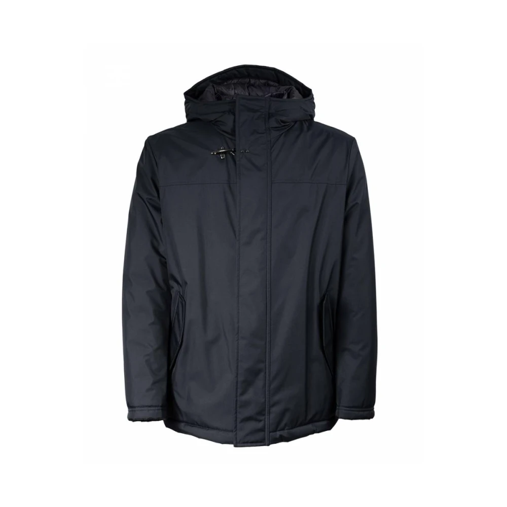 Fay Gevilt Hooded Caban Jas Blue Heren