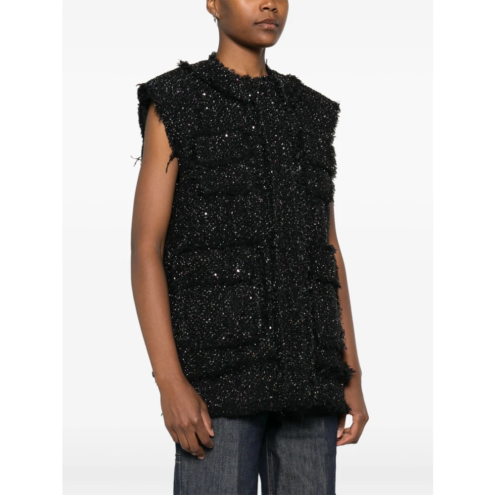 Msgm Stijlvolle Polyester Vest voor Vrouwen Black Dames