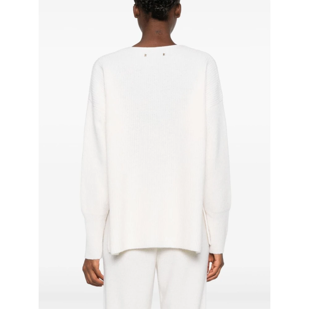 Golden Goose Witte Wollen V-Hals Trui White Dames