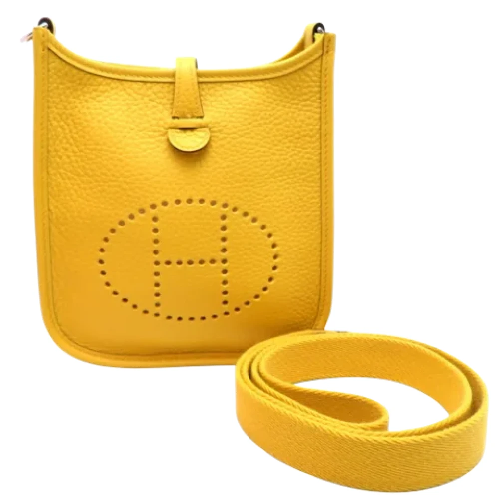 Hermès Vintage Pre-owned Leather shoulder-bags Yellow Dames