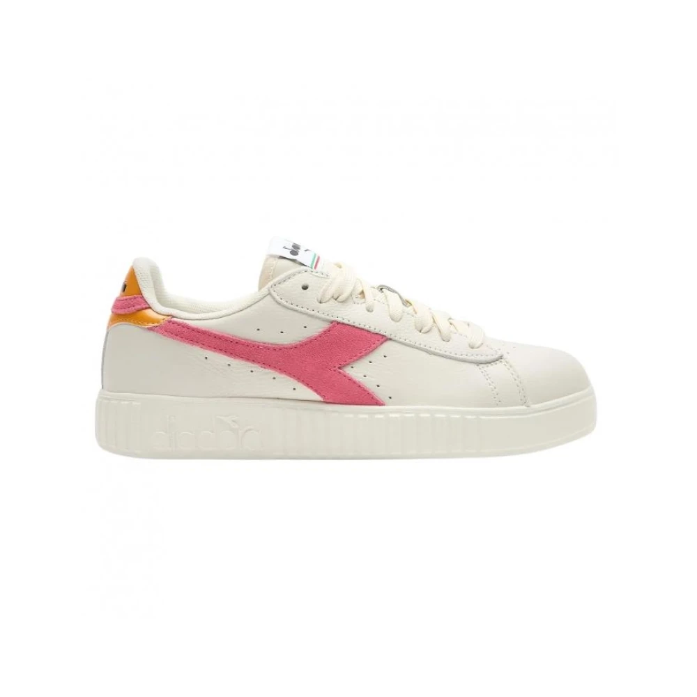 Diadora Witte leren sneaker premium stijl Dames Schoenen