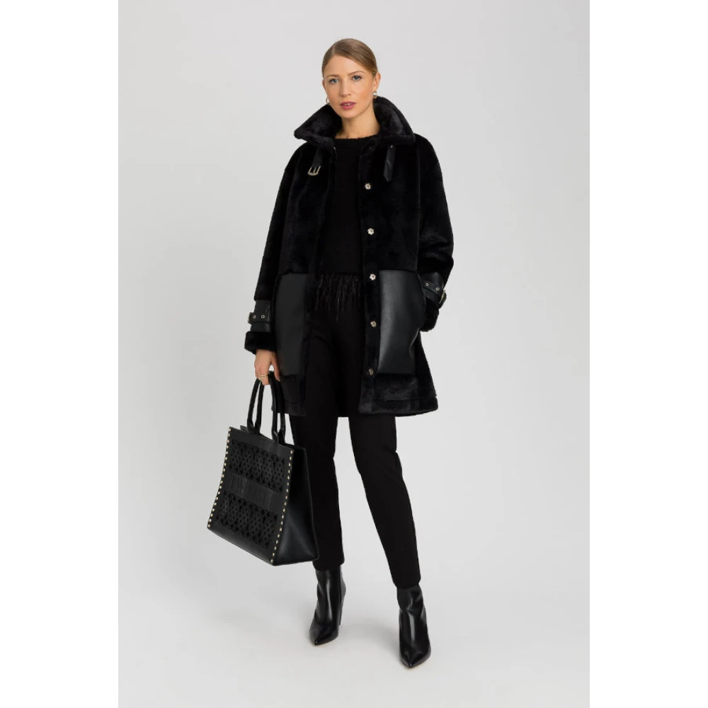 Twinset Slim Fit Viscose Sigarettenbroek Black Dames