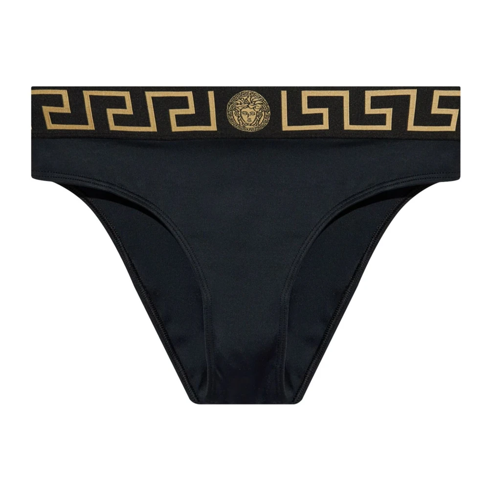 Versace Zwarte Zee Zwemkleding Hoog Gesneden Black Dames