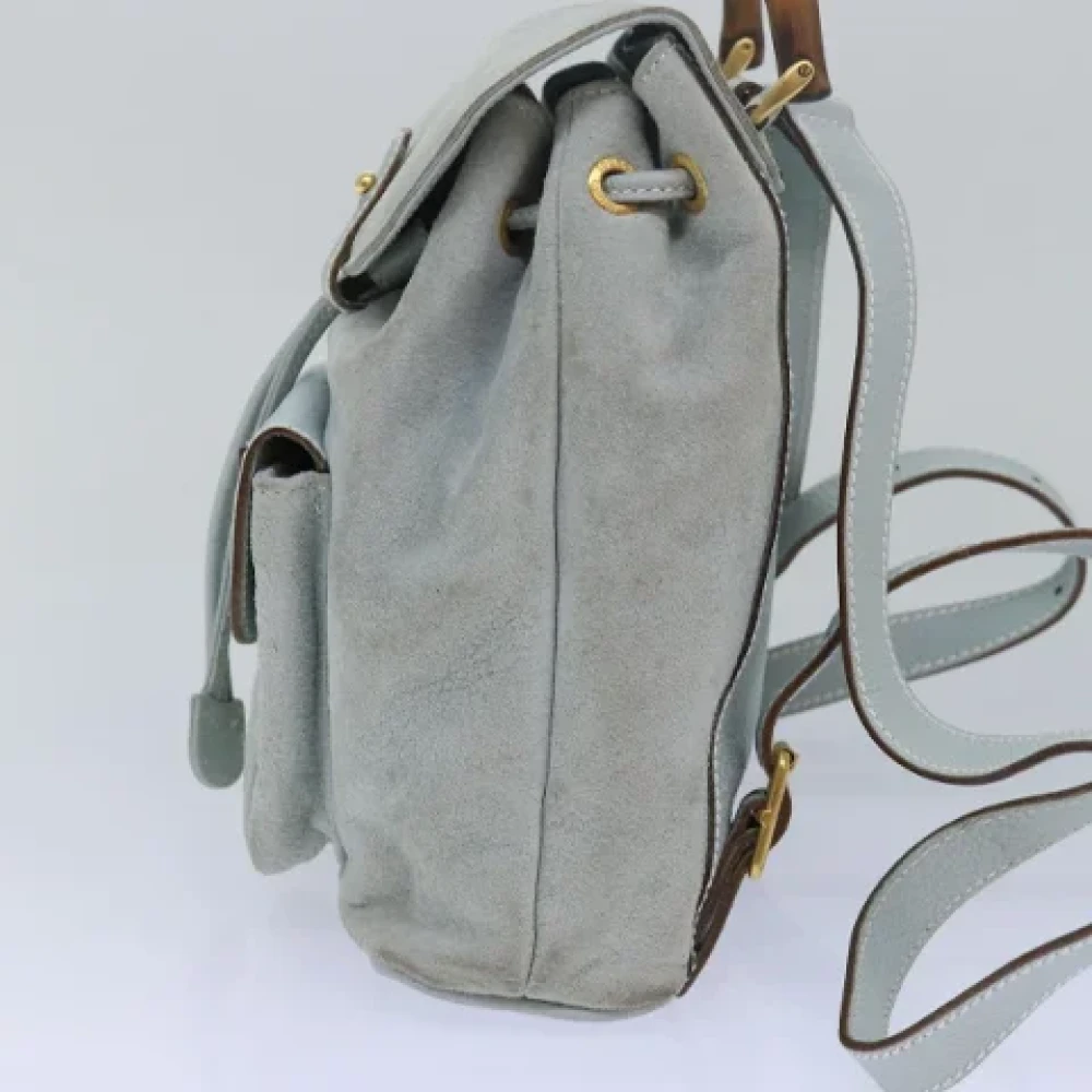 Gucci Vintage Pre-owned Suede backpacks Blue Dames