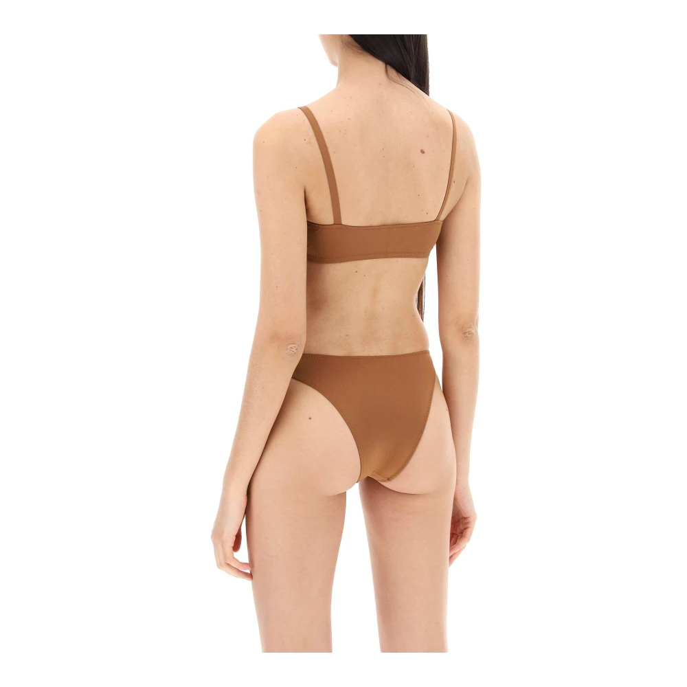 Lido Bandeau Bikini Set met Vierkante Halslijn Brown Dames
