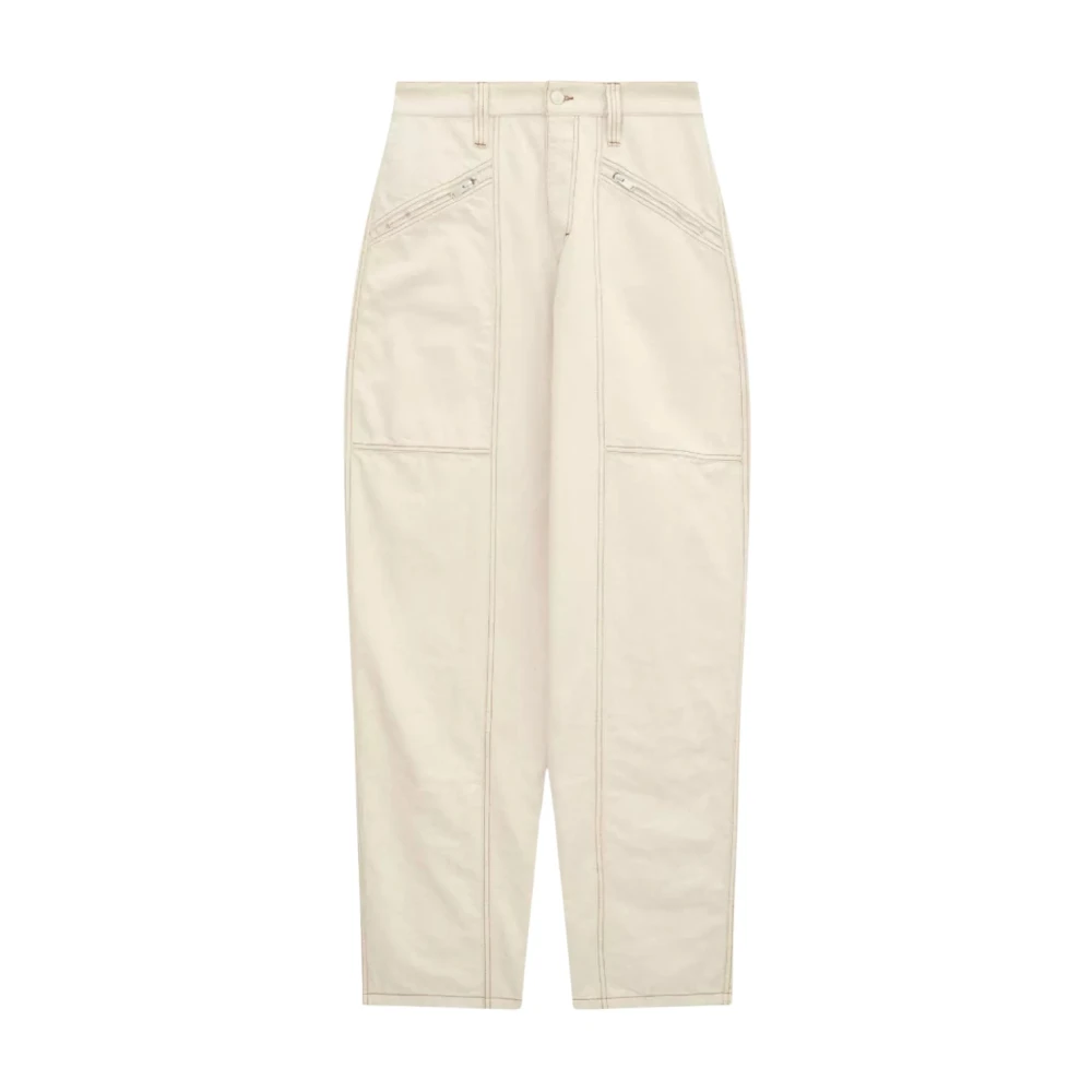 Isabel Marant Women's Beige Fanny Denim Trousers - Loose Fit Jeans - Xs - Jeans
