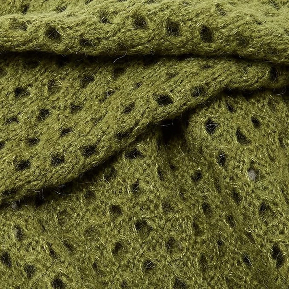 pinko Mesh Alpaca Sjaal met Logoprint Green Unisex