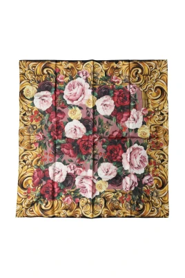 Blommigt sidenfoulardscarf