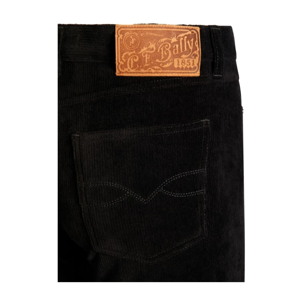 Bally Zwarte Denim Flared Broek Black Heren