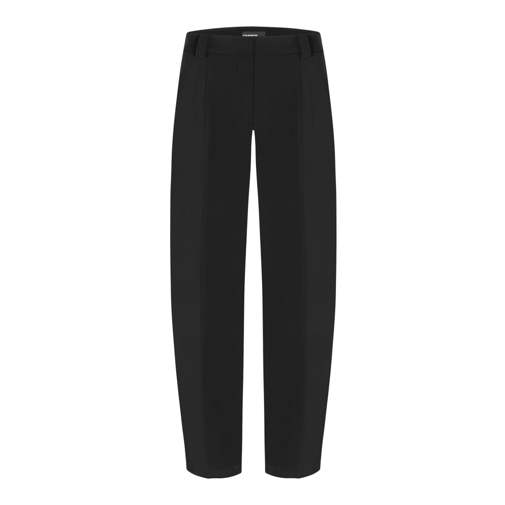 Cambio Women's Black Straight Trousers, L, Sporty Track Trousers With Stripes
