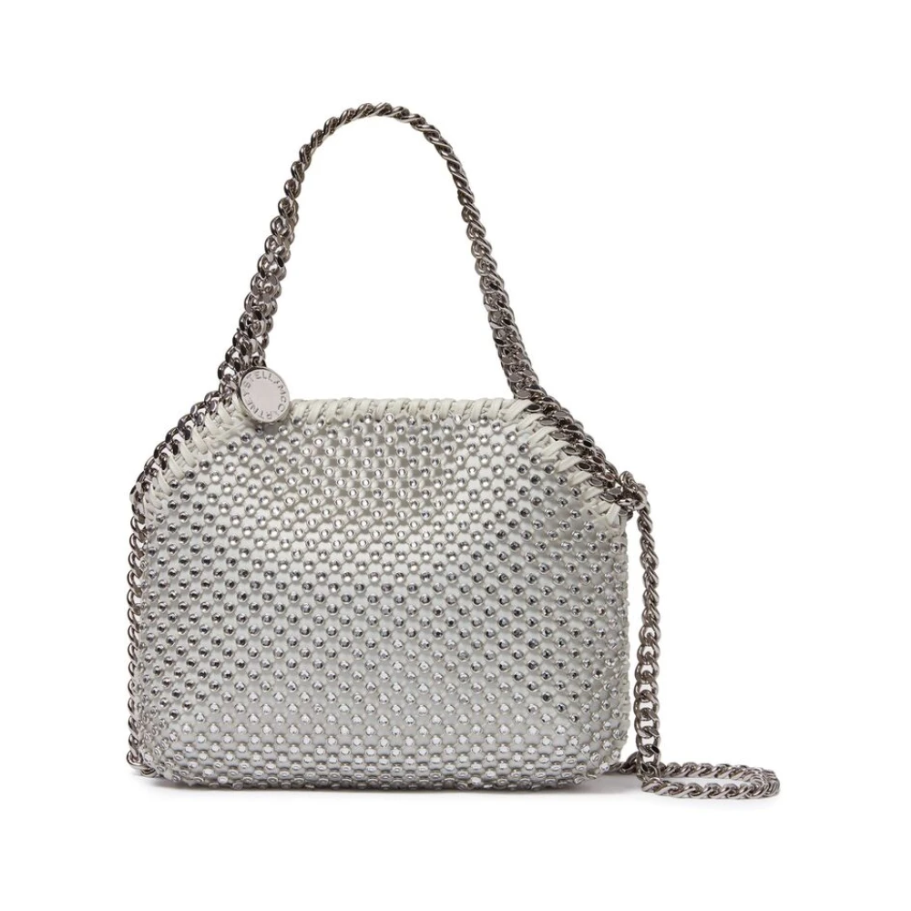 Stella Mccartney Kristal Kettingtas in Wit Zilver Gray Dames