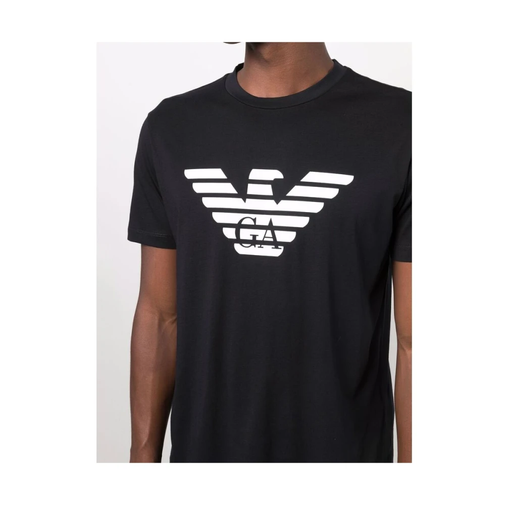 Emporio Armani Navy wit Eagle-logo T-shirt Blue Heren