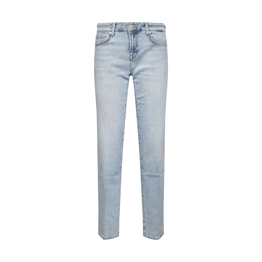 7 For All Mankind Blue Calie Straight Jeans - Female - Slim Fit Jeans - W30 - Jeans