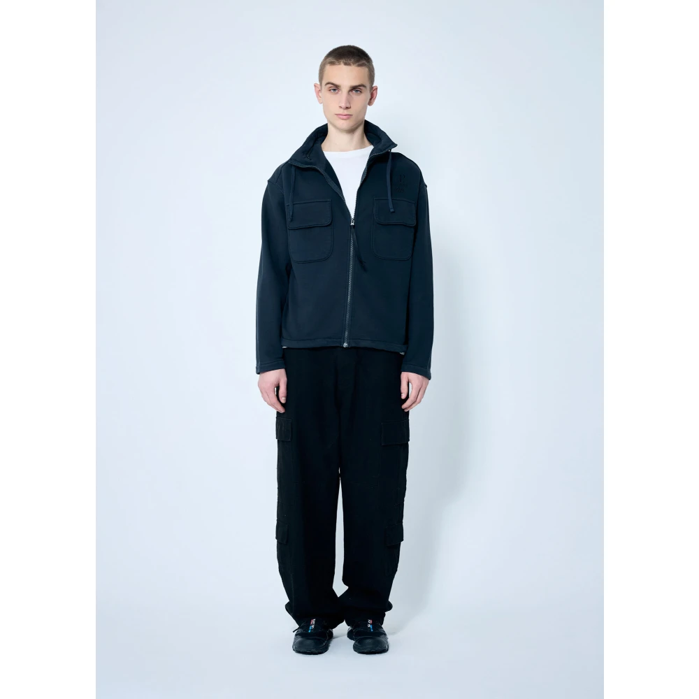 C.P. Company Geborduurde hoodie met zakken Black Heren