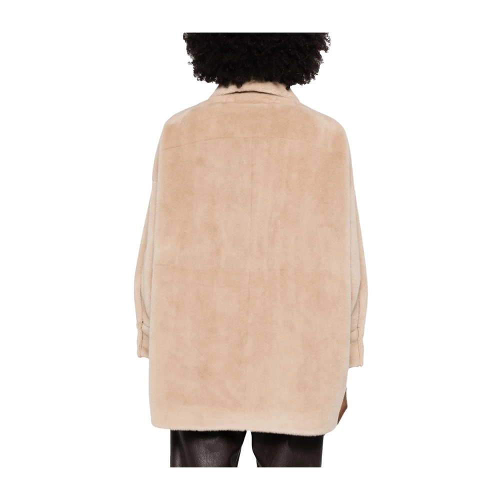 pinko Beige Lefkada Bontvrije Jas Beige Dames