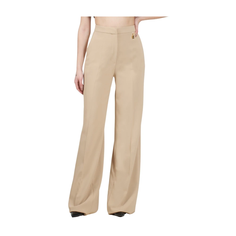 Elisabetta Franchi Straight Leg Pants Beige Dames