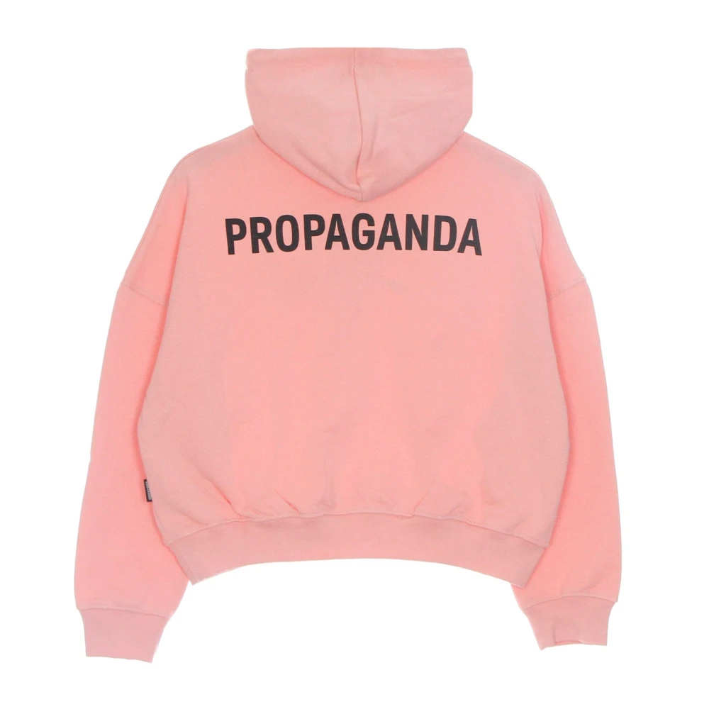 Propaganda Roze Zwarte Cropped Hoodie met Snake Logo Pink Dames