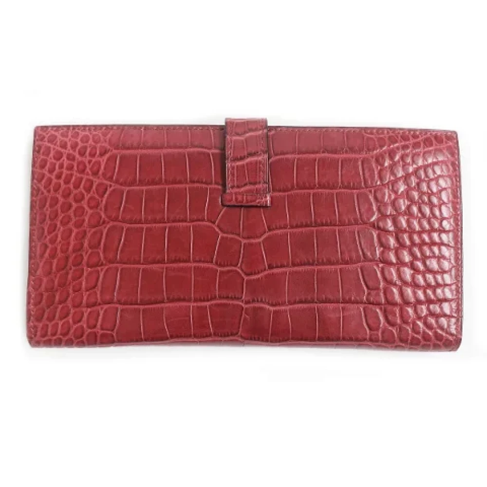 Hermès Vintage Pre-owned Leather wallets Red Dames
