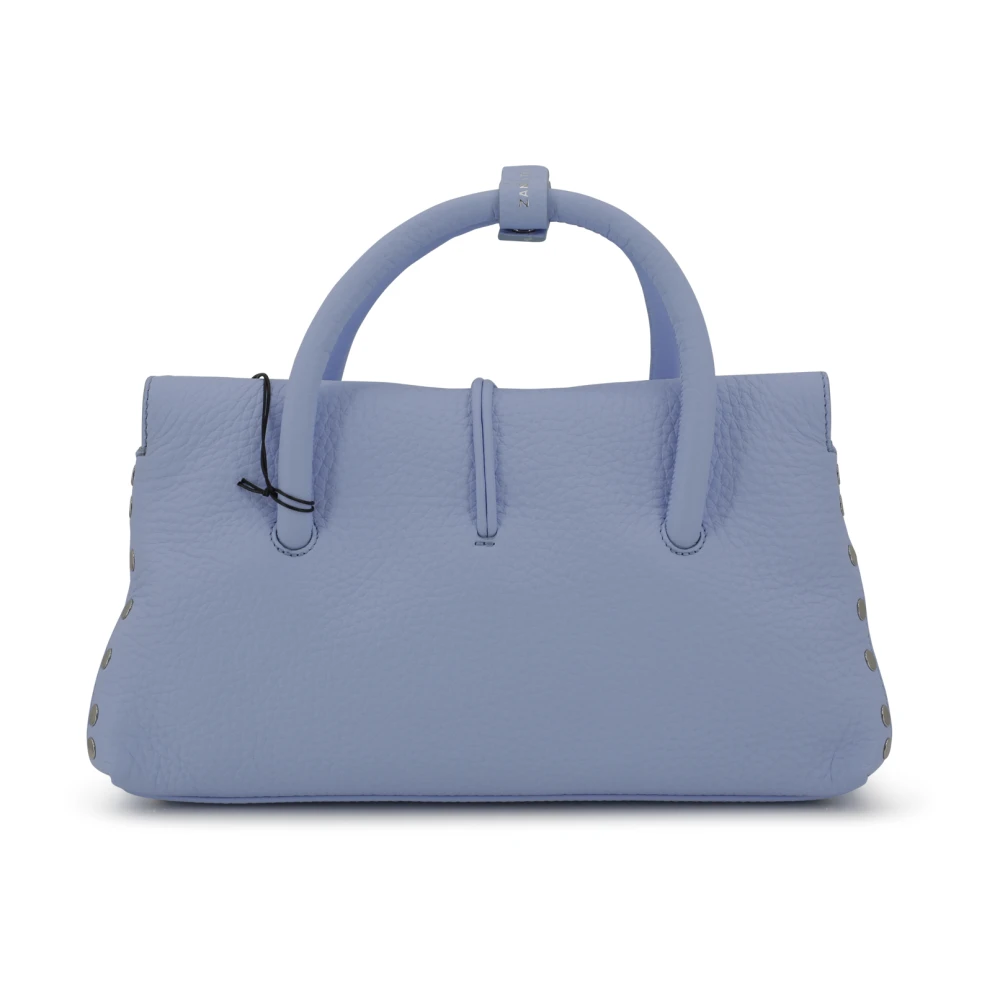 Zanellato Blauwe leren tas met flap Blue Dames