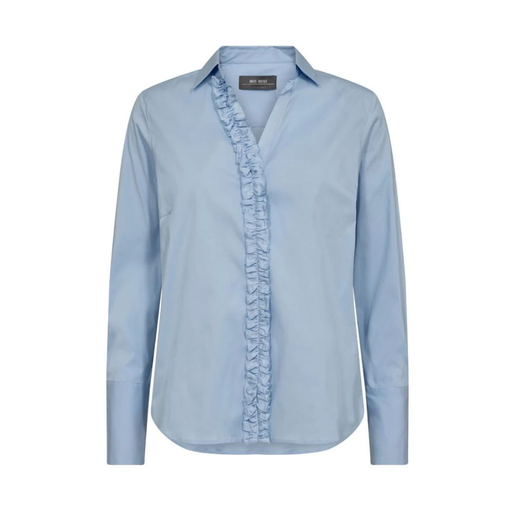 MOS MOSH Satijnen Overhemd Lichtblauw Blue Dames