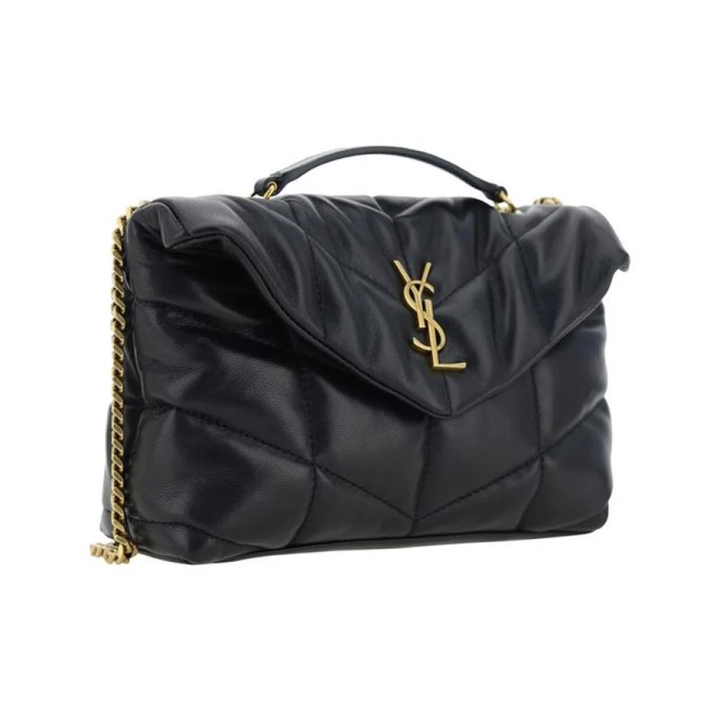 Saint Laurent Gewatteerde leren schoudertas Black Dames