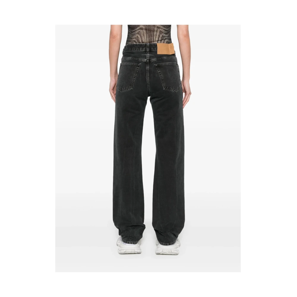 MM6 Maison Margiela Zwarte Klassieke Knoopsluiting Jeans Black Dames