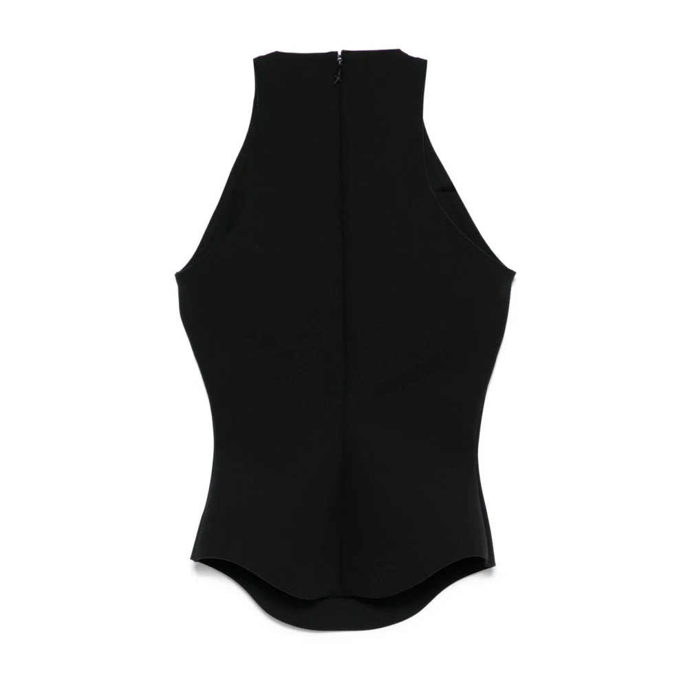 Mugler Zwarte Mouwloze Racerback Top Black Dames