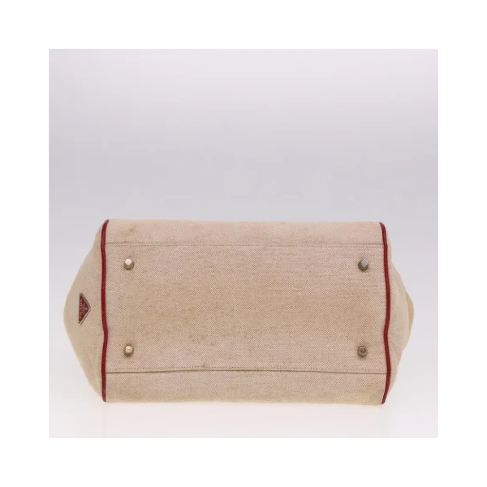 Prada Vintage Pre-owned Canvas prada-bags Beige Dames