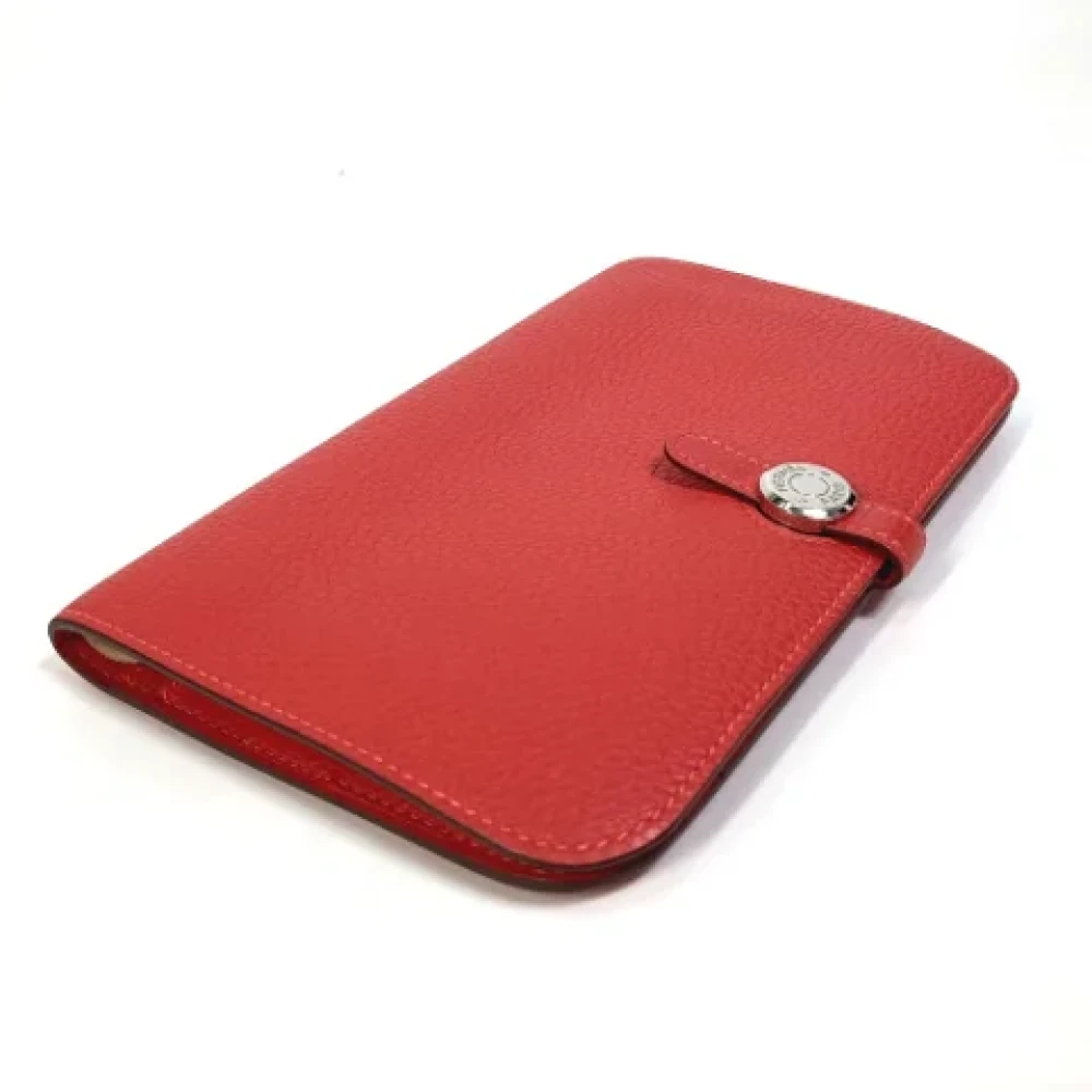 Hermès Vintage Pre-owned Leather wallets Red Dames